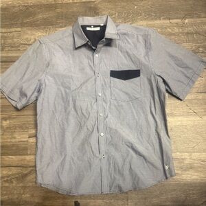 Men's Blue Checkered Short Sleeve Shirt